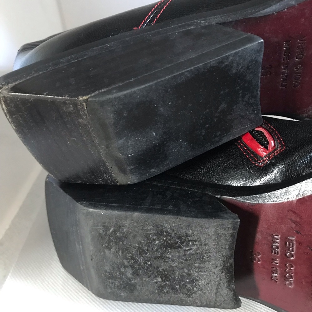 GOFFREDO FANTINI MATERIA PRIMA BLACK, RED AND WHITE STAR DESIGN BOOTS (36) - Picture 12 of 13